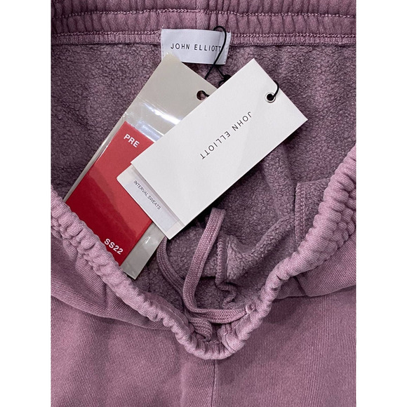 John Elliott Men's Interval French Terry Jogger Sweatpants in Washed Bordeaux - Picture 8 of 8